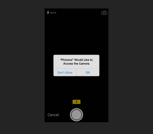 L'appareil demande à accéder à la caméra