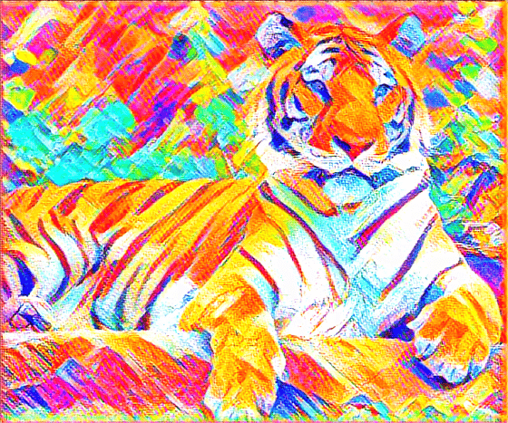 Photo de tigre à la peinture réaliste.
