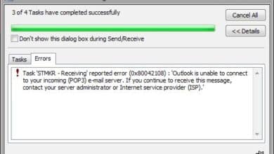 Comment réparer l'erreur Microsoft Outlook 0x80042108