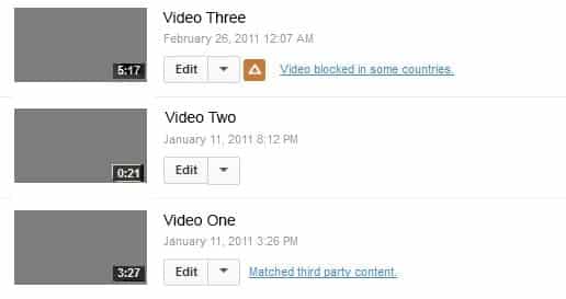 Différentes revendications de droit d'auteur.