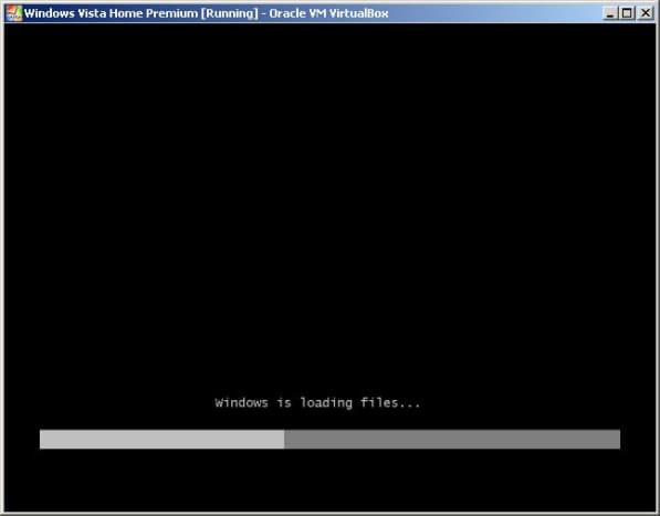 Démarrage de l'installation de Windows.