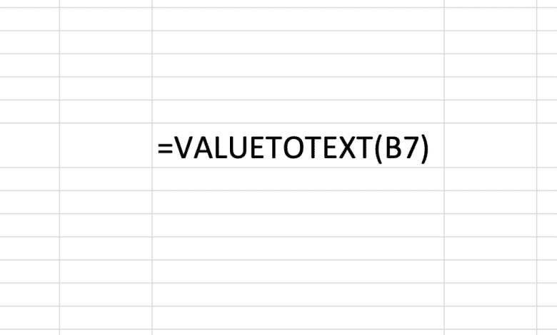 Comment utiliser la fonction VALUETOTEXT dans Excel pour Mac