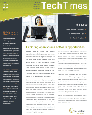 Modèle de lettre d'information Microsoft Word