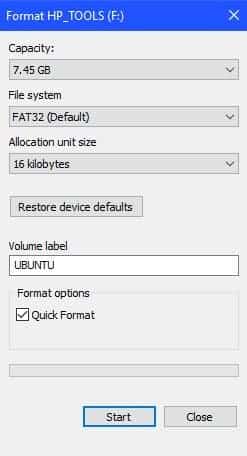 Ouvrez le programme d'installation USB Rufus.