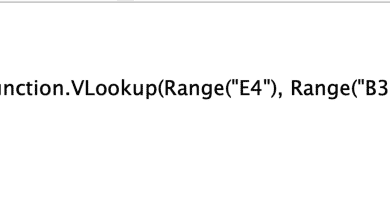 Fonction Excel Vlookup dans Visual Basic