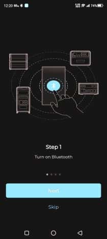 Capture d'écran de l'application Bluetti
