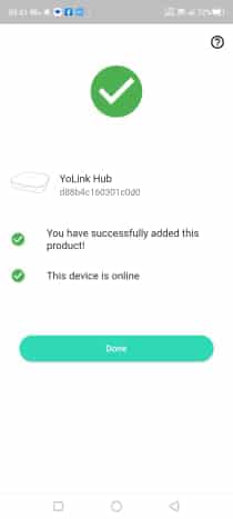 Captures d'écran assorties de l'application YoLink