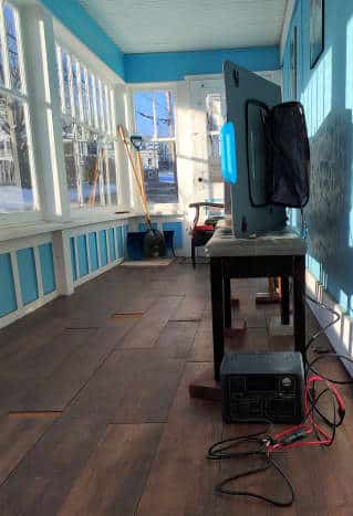 Vue latérale de la configuration de l'équipement