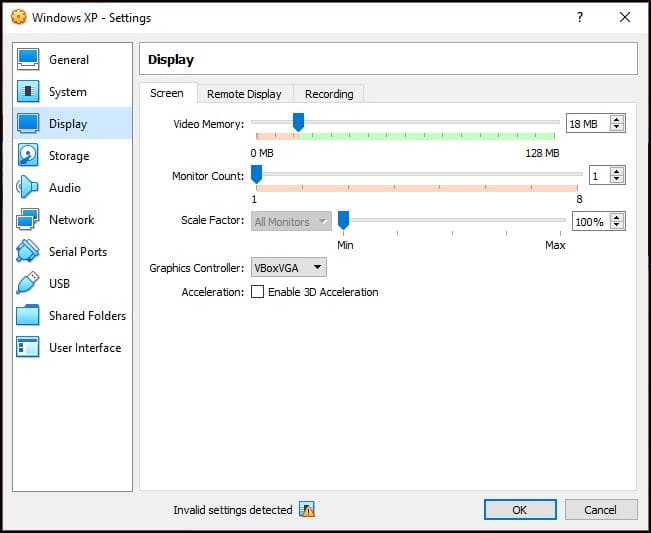 Viennent ensuite « Affichage » et « Écran ».