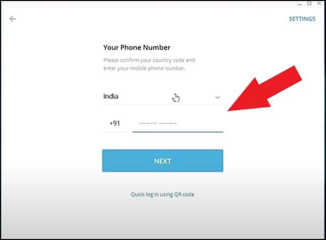 Étape 1 : Sélectionnez le pays et entrez le numéro de téléphone