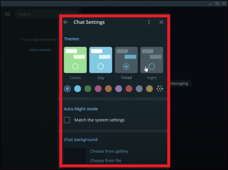 Comment changer l'arrière-plan du thème et du chat sur Telegram