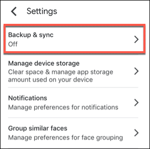Sauvegarde et synchronisation dans les paramètres