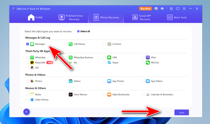 sélectionner des messages